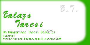 balazs tarcsi business card